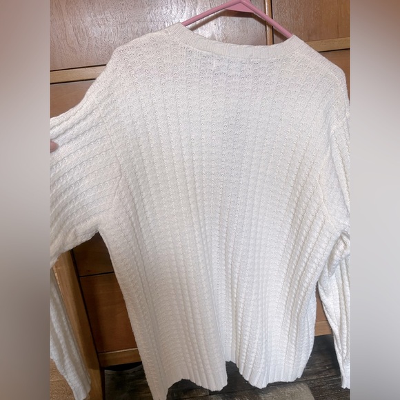 VTG Charming Soft White Cream Cable Knit Cardigan Sweater szP/L Baxter and Wells - Picture 3 of 7